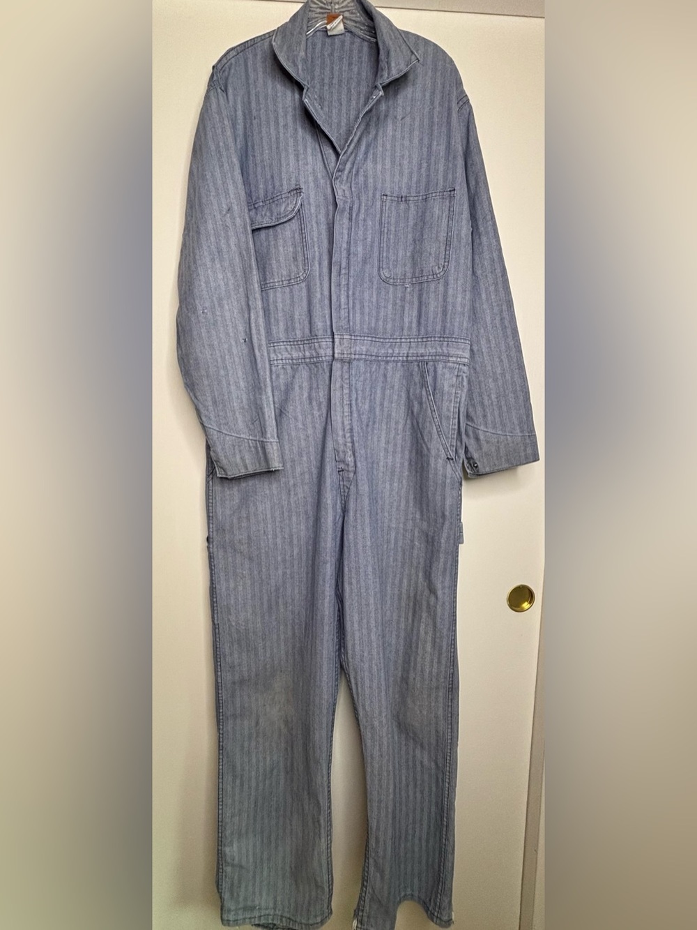 Wrangler Men's Blue herringbone twill (HBT) denim coveralls Jumpsuit